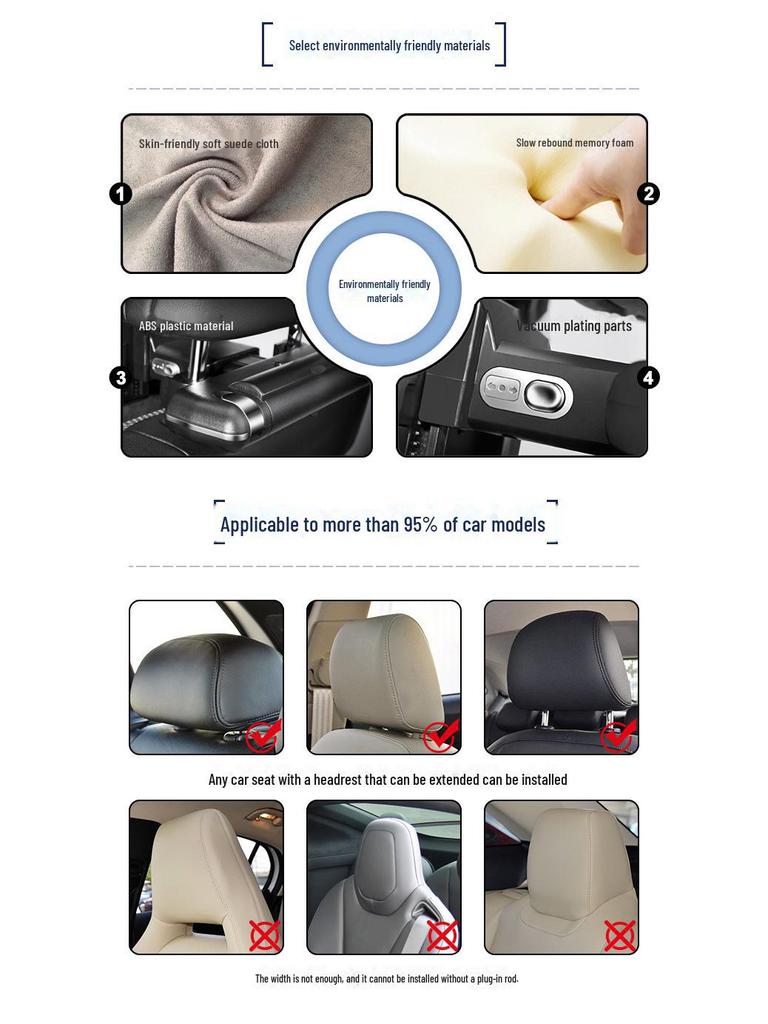 Car Headrest Side Sleeping Pillow - Smart Neck Support Pillow for Comfortable Travel