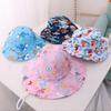 Cute Kids Outdoor Bucket Hats Children Sun Hats with Windproof Rope Cotton Baby Caps for Boys Girls Caps Summer Hat for Kids