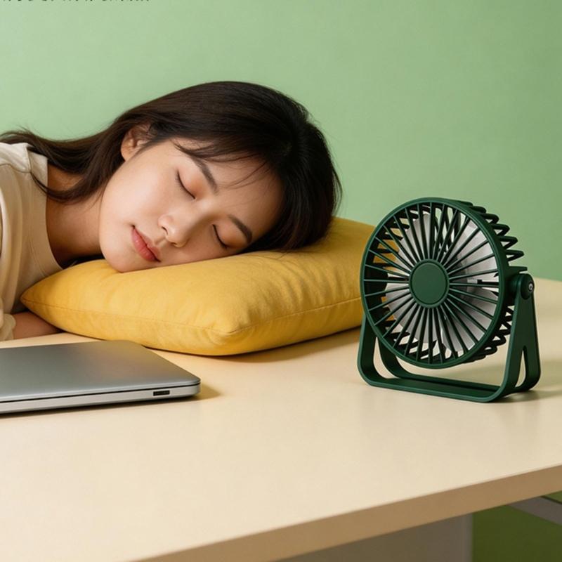 USB Desktop Fan Lightweight Adjustable Summer Electric Fan For Home Office Student Dormitory Outdoor Camping Travel