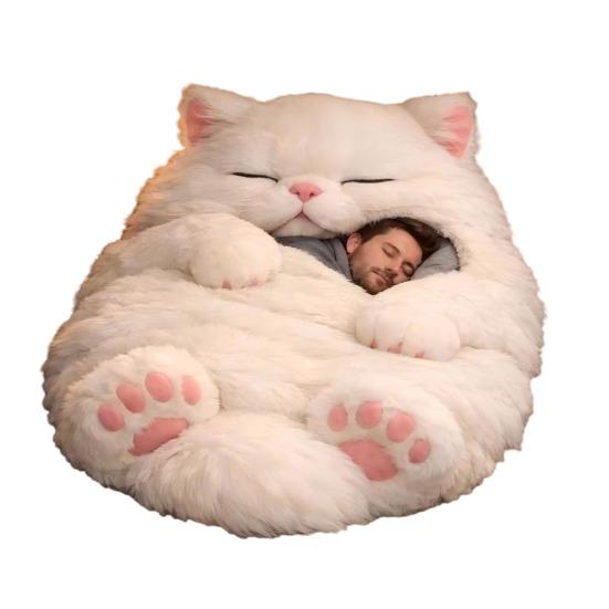 Plüsch-Umschlag-Schlafsack für Erwachsene Katze Frosch Hai Schlange Kaninchen Schlummerbeutel Zuhause Reise Kaltes Wetter Männer Frauen Plüschtier Nickerchenmatte