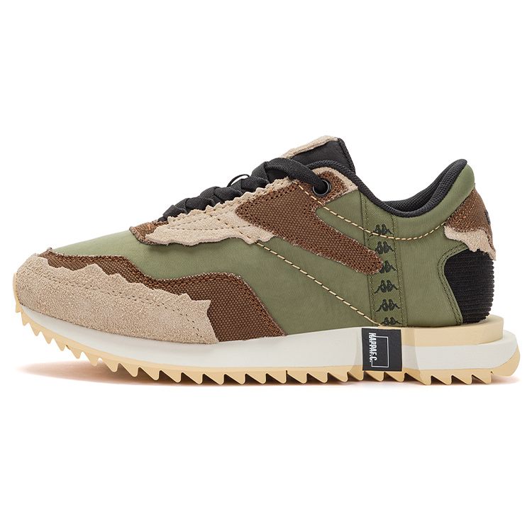 Kappa Retro Deconstructed Casual Low-Top Running Shoes Unisex sneakers Green Brown Black K0CZ5MM06-3994
