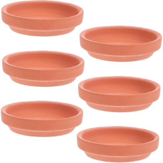 6 Pcs 3 inch Terracotta Pots Saucers Drip Trays Terracotta Planter Tray Water Catcher Round Durable Thicker Saucers for Indoor Planters Succulents