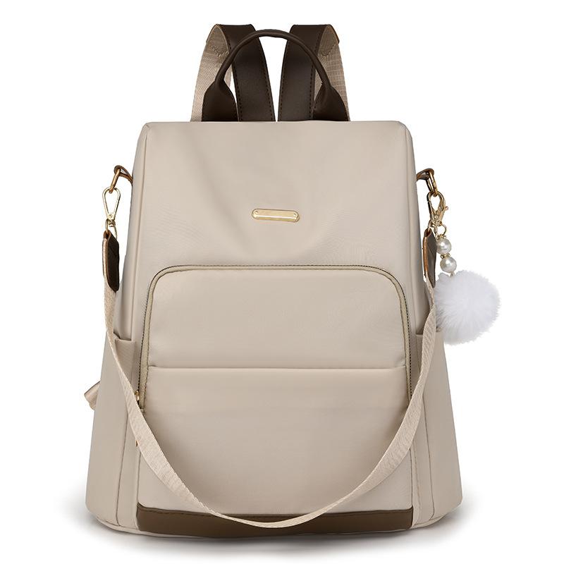 

Женский многоцветный, вместительный, уличный, модный, повседневный и противокражный рюкзак бежевый