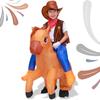 Inflatable Cowboy Costume ON Horse Wild West Costume FOR BALL Carnival J II 15 E