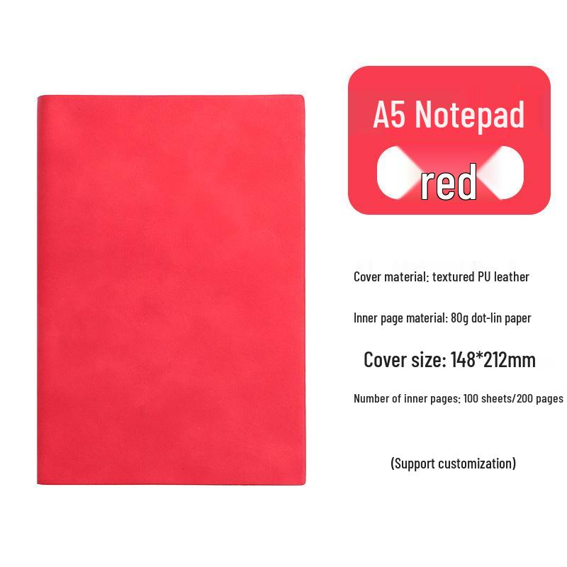 Custom Logo A5 Soft Leather Notebook - Business Meeting Diary with Buckle Cover for Adults