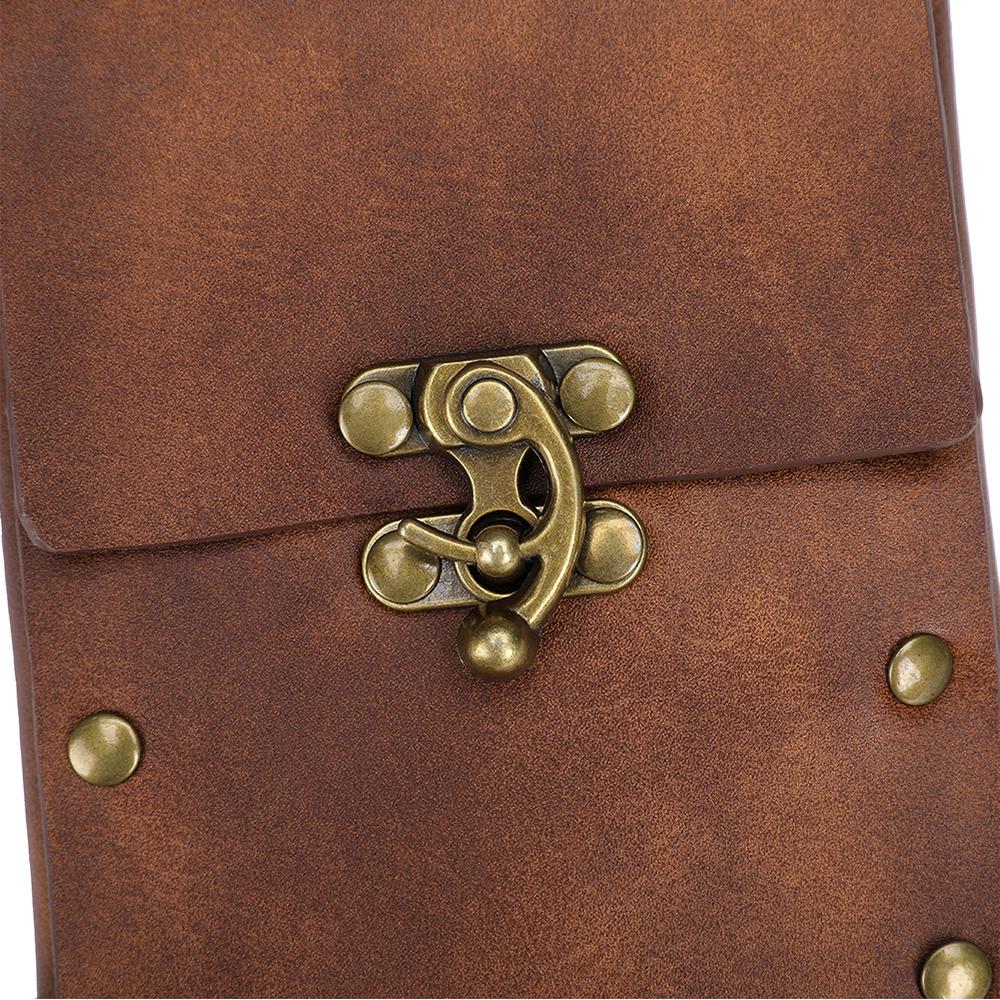 Wasserdichte braune PU-Retro-Casual-Gürteltasche, abnehmbarer Gürtel für Damen