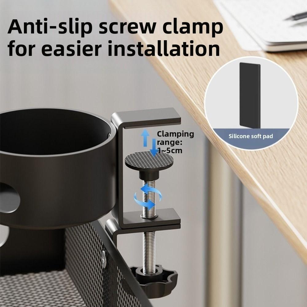 360 Degree Rotating Under Desk Storage Rack Carbon Steel Under Desk Organizer Desk Accessories