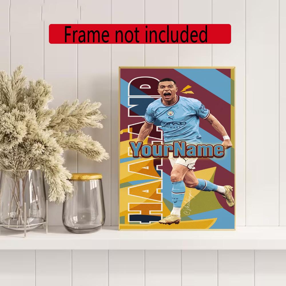 Haaland Customize Your Name Diamond Painting Round Diamond Diy Frameless Holiday Artwork Suitable For Home Office Wall Decoration