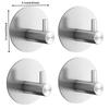 4PCS Stainless Steel Hook Self Adhesive Bathroom Wall Door Hook Coat Racks Punch-free Clothes Towel Hanger Home Storage Hooks