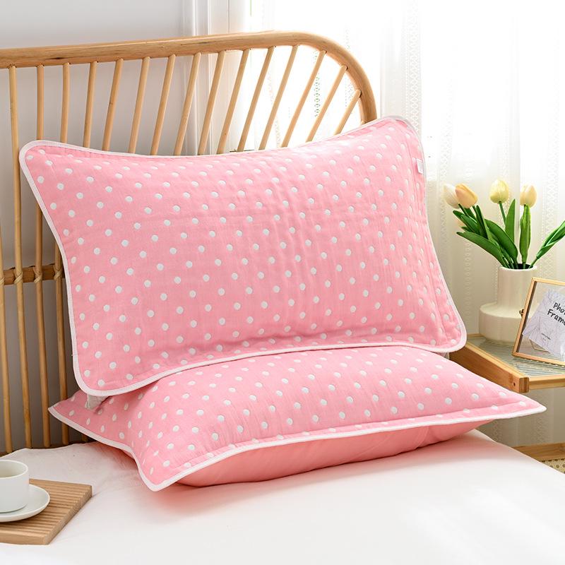 Student Dormitory Six-Layer Cotton Gauze Pillowcase - Double Home Style Single (50*80cm) Pillowcase