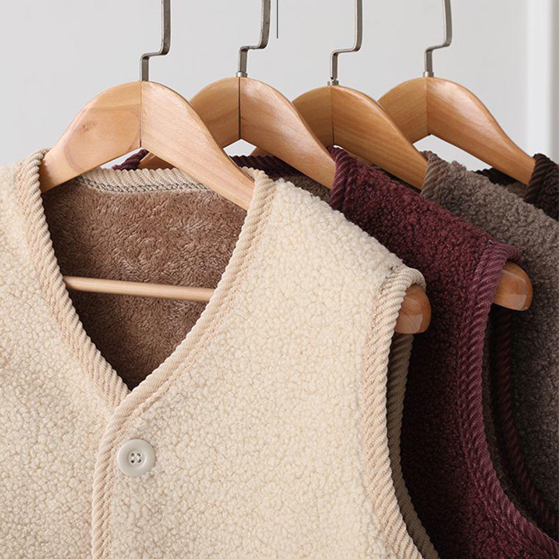 Spring & Autumn Lamb Wool Vest - New Thickened Warm Shawl for Mid-Aged Women