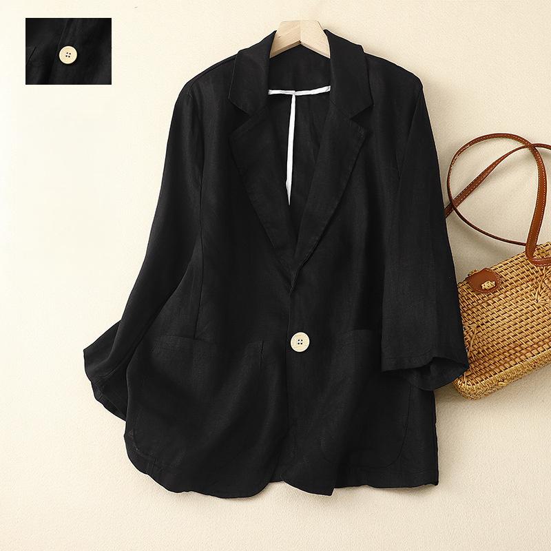 2026 New Casual Three-Quarter Sleeve Short Jacket for Women, Solid Color Blazer