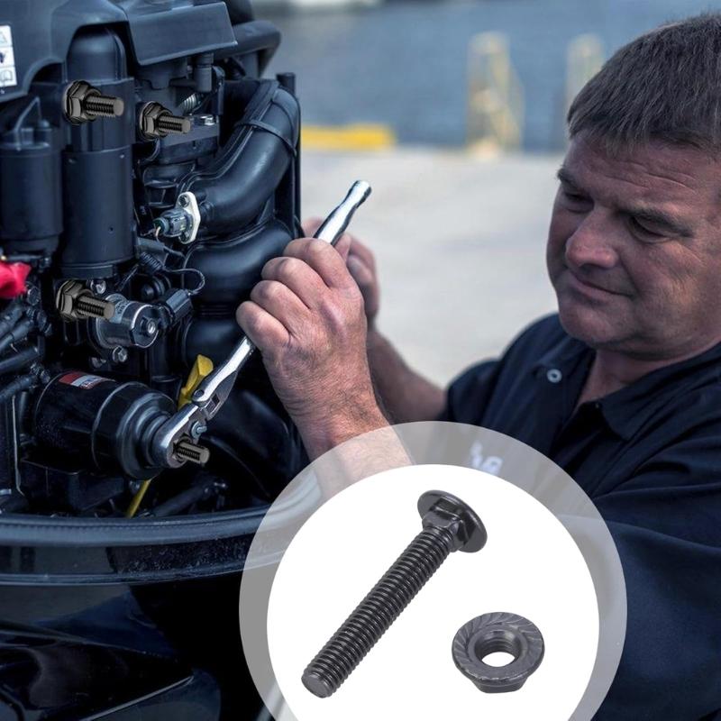 25 Stück M8x60mm Stabile Edelstahl-Schlossschrauben und Bundmuttern Set für Bau und Industriellen Täglichen Gebrauch