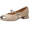 ZHR Retro Pearl Mary Jane Chunky Heel Shoes