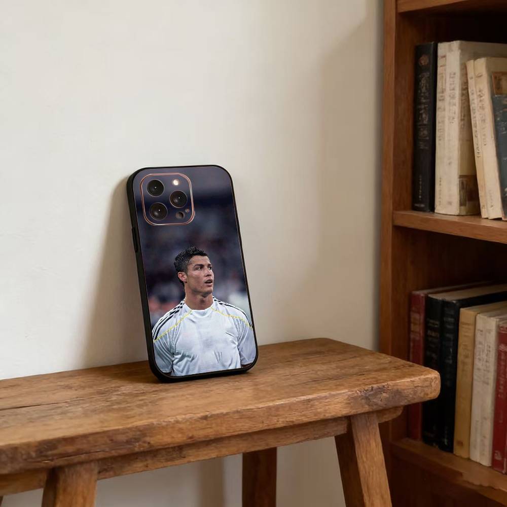 Custodia per Telefono Sports Star CR7 C-Cristiano R-Ronaldo Per iPhone 17,16,15,14,13,12,11 Plus,Pro Max,XS,Copertura Nera in Morbido Silicone