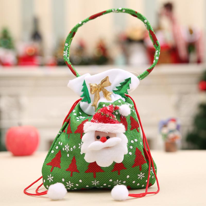 

Christmas Handmade Gift Bag With Snowman Theme For Xmas Celebration And Decorations Green