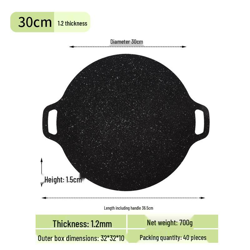 Portable Non-stick Korean BBQ Griddle - Outdoor Camping Stove Top Round Teppanyaki Grill Pan