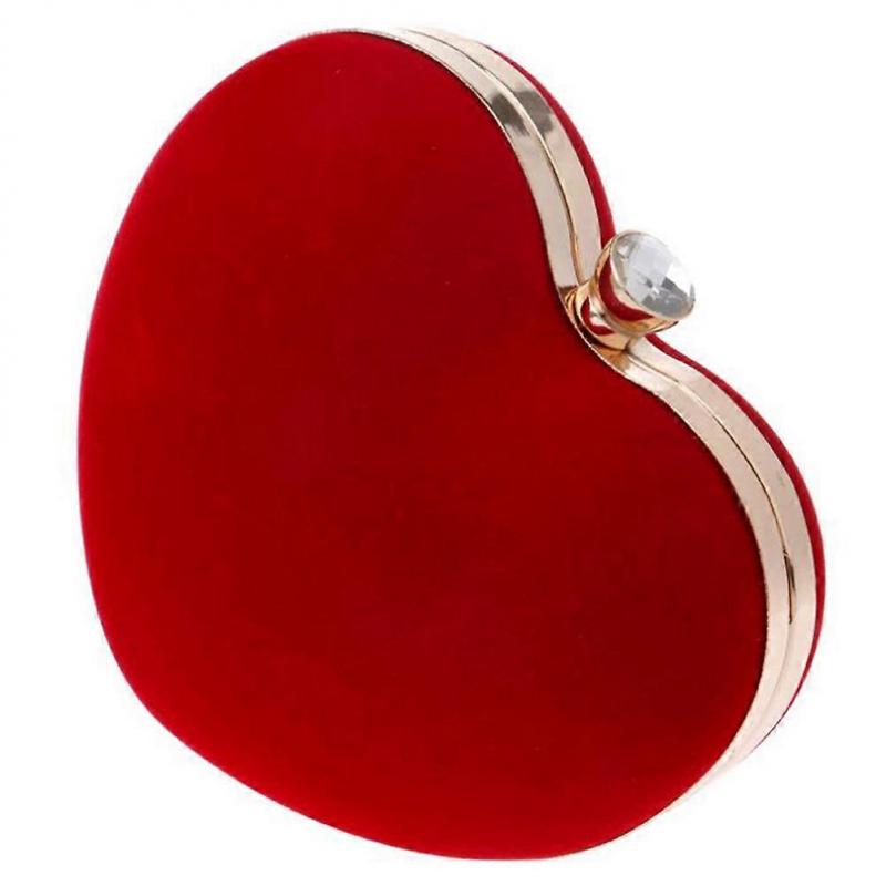 Elegant Heart Shaped Evening Handbag for Wedding Party Women 1Set Red