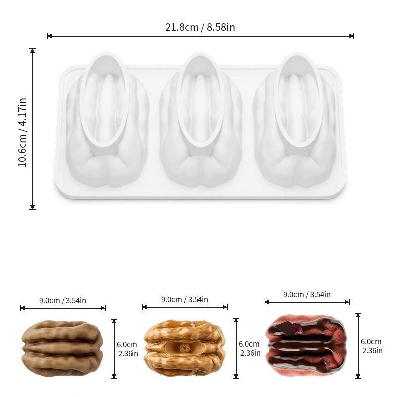 4 6 12-Cell Pistachios Design Silicone Chocolate Mold Food Grade Mousse Cake Mould Kitchen Bakeware Party Dessert Baking Tools