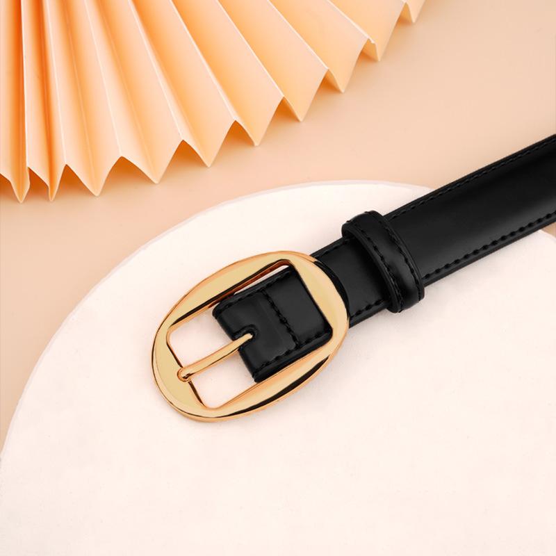 Women's Genuine Leather Belt Personalized Retro with Jeans Work Pants Genuine Leather Belt Women's Cowhide Waist Chain Belt
