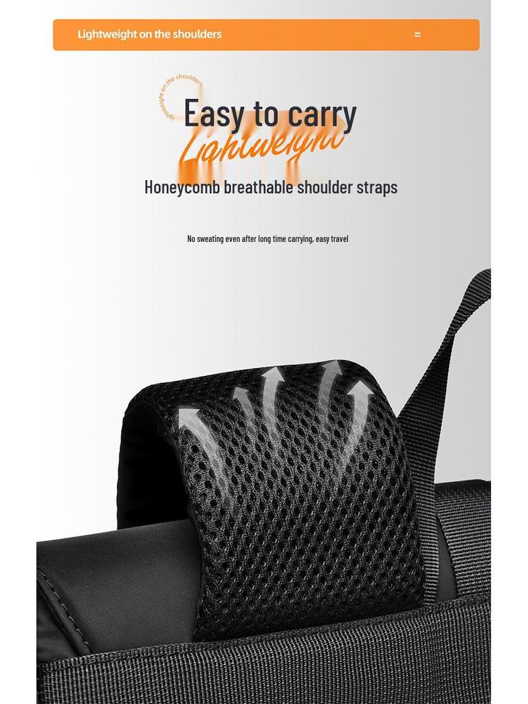 Men's Cross-Border High-Capacity Multifunctional Backpack, Attachable To Suitcase