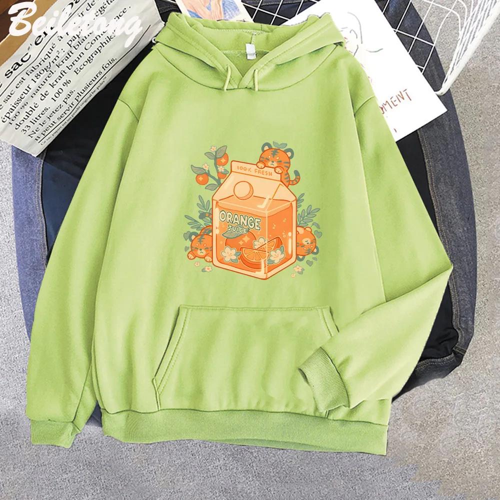 Anime Orange Juice Hoodies  Men Women's Fashion Hooded Sweatshirt Kids Clothing Boys Clothing Hip Hop Harajuku Casual Hoodie