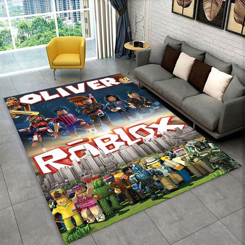 Çizgi Film R-Robloxs Oyun Oyuncu Halı Kilim Oyun Odası Yatak Odası Oturma Odası Kanepe Ev Dekorasyonu için, Çocuk Alan Halısı Kaymaz Zemin Matı