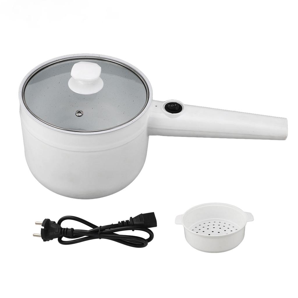 Electric Cooking Pot 1.8L Mini Multifunctional Anti Stick 2 Speed Adjustable 600W with Steam Basket Electric Ramen