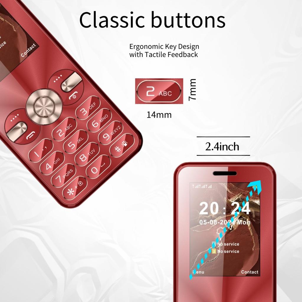 Cheap Low-end Button Elderly Mobile Phone 2.4 "appearance Dual Card Large Button Elderly Machine