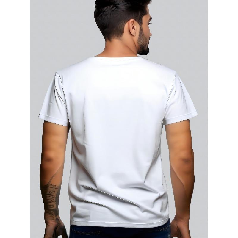 European sizes Cartoon Print T-shirt - Men's Comfy Breathable Short Sleeve Tees For Summer Fashionable Stylish T-shirt for Men