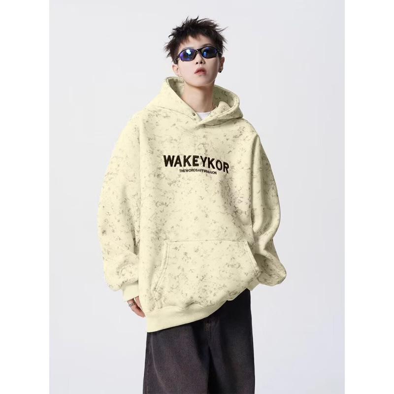 American High Street Men s Winter Embroidered Pullover Hoodie - Trendy, Versatile, Casual Couple Style. 2XL