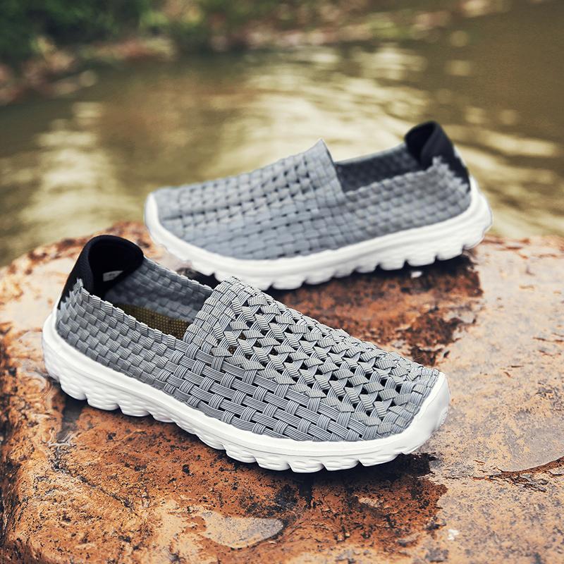 Men's Slip On Hollow Woven Casual Shoes Upstream Shoes