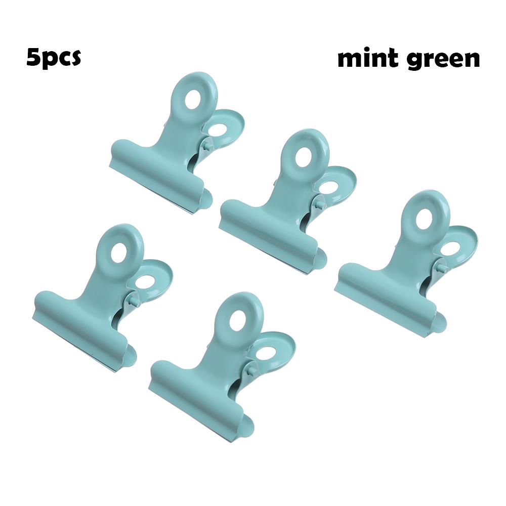 5PCS Cute Metal Clip Candly Color Metal Binder Clips Notebook Letter Paper Clip Office Clip