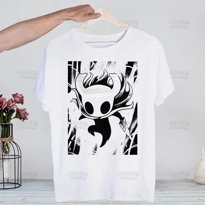 

Игровая футболка Hollow Knight Забавная винтажная с круглым вырезом Мужская футболка Hollow Knight Аниме Женский топ Футболка Уличная одежда 4XL
