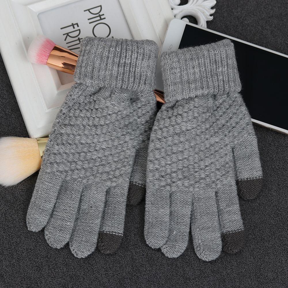 Gifts Women Hand Wrist Touch Screen Knitted Wool Gloves Fingerless Mittens