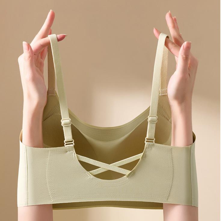 Summer Seamless Bra for Women Gathered on Top Anti Glare Bra Strapless Bra One-piece Beautiful Back Bra Vest