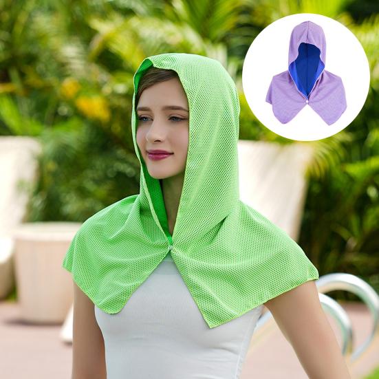 Chladivý ručník s kapucí Extra měkký, vysoce elastický absorpce potu UV ochrana Rychleschnoucí ručník s kapucí na krk Chladící ručník