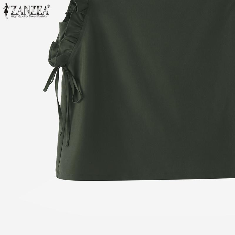 ZANZEA Women Casual Round Neck Solid Color Summer Sleeveless Tank Tops