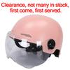 Men Motorcycle Helmet,Woman Electric Motor Car Scooter Bike Open Face Half Helmet,Anti-UV Safety Hat Bicycle Cap with Goggles