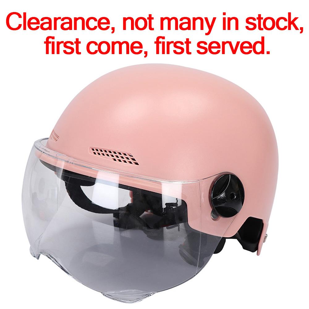 Men Motorcycle Helmet,Woman Electric Motor Car Scooter Bike Open Face Half Helmet,Anti-UV Safety Hat Bicycle Cap with Goggles