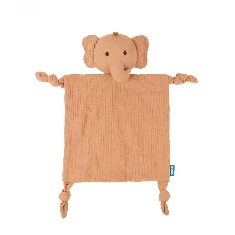 Elephant Baby Soothing Cloth With Plush Animal Toy For Newborn Comfort And Sleep Elephant