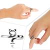 1PC Geometric Cat Ring Knitted Yarn Top Needle Crochet Hook Adjustable Knitted Crochet Hook Thread Loop Sewing Supplies