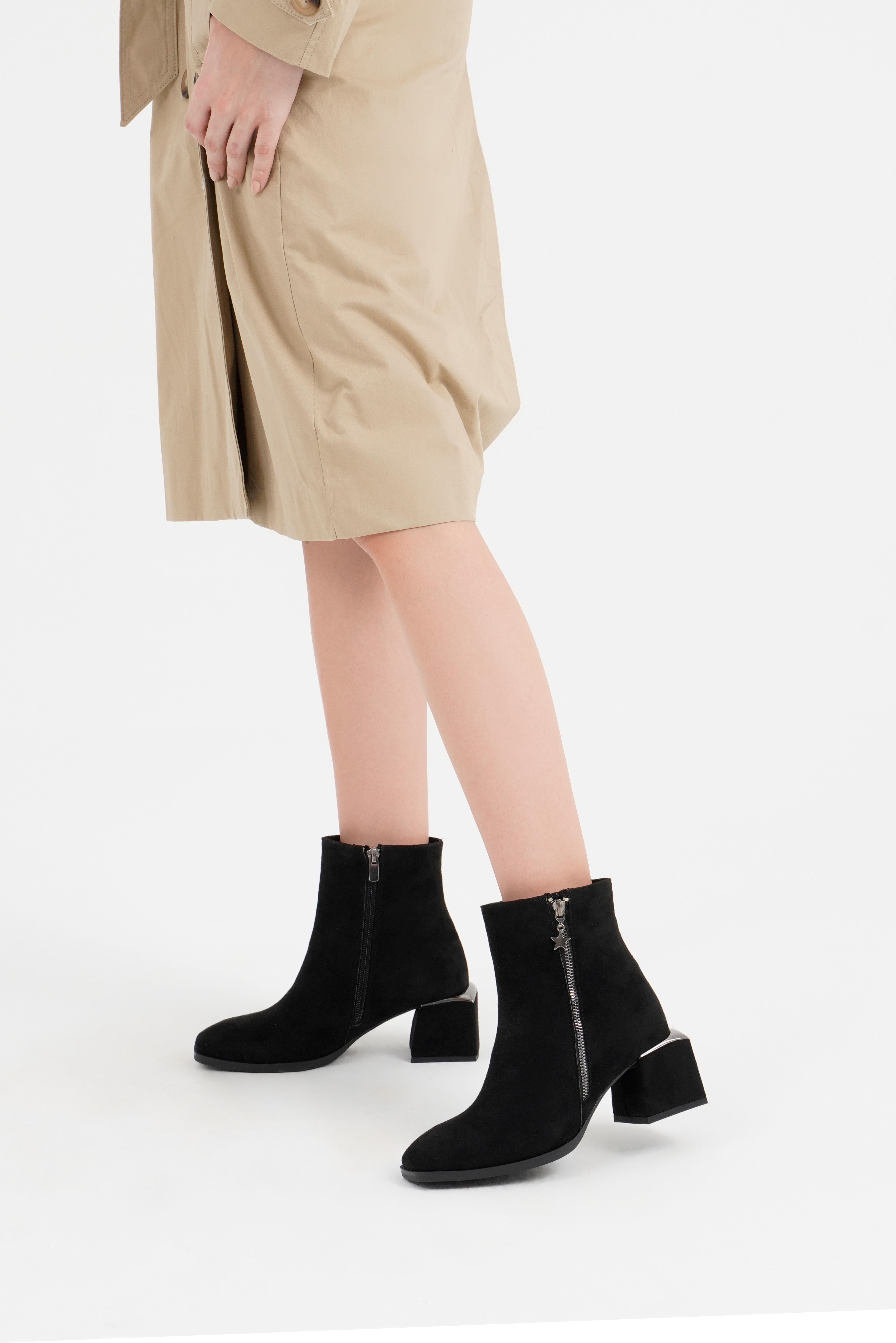 

Callizio/женские ботильоны из веганской кожи с двойной молнией, женская стильная обувь на квадратном каблуке с круглым носком для холодного сезона