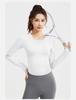 Juyi Hall Women's Long Sleeve Slim Fit Running & Yoga T-shirt with Built-in Bra