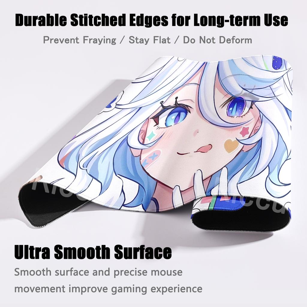 Kawaii Anime Girl Extended Mousepad Furina Genshin Impact PC Professional Desk Mats Non-slip Gamer Aesthetics Table Pad XXL Rugs
