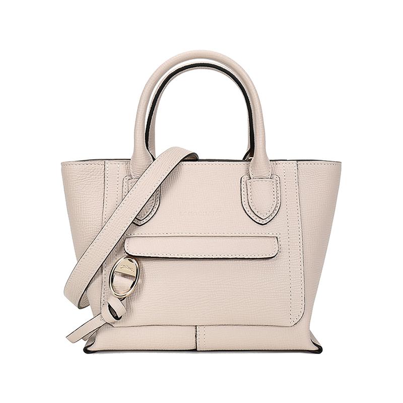 

Longchamp Mailbox 22 Solid Color Grain Leather Zipper Closure Shoulder Bag Women handbags Pink White 10103HTA337 Basic Set (Bag+Dust Bag)