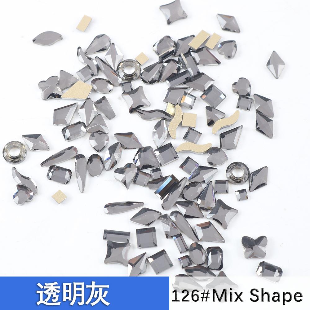 Nail Art Aurora Diamond, Warm Elf With The Same Champagne Flat Bottom Special-Shaped Diamond Mixed With 100 Internet Celebrity Nail Art Diamonds