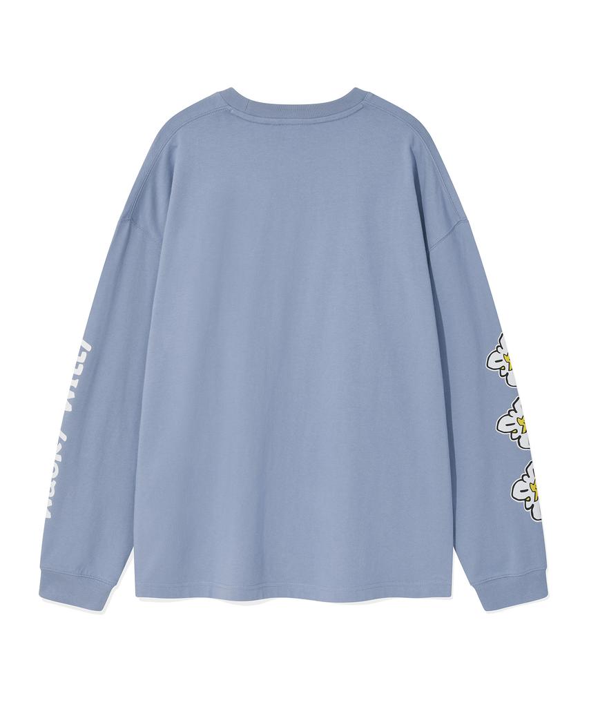 WACKY WILLY Kiki Arm Graphic Long Sleeve Light Blue