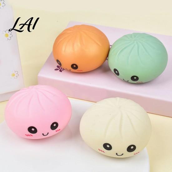 Cartoon Expression Dumpling Toy 12Pcs Squeeze Soft Stretchy Steamed Kids Stress Relief Bun Fidget Decompression Simulation Dough Ball Desk Compact