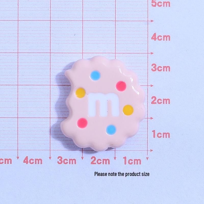Handmade Colorful M Cookie Toy Ornaments: Creative DIY Kit with Cream Glue & Resin Accessories